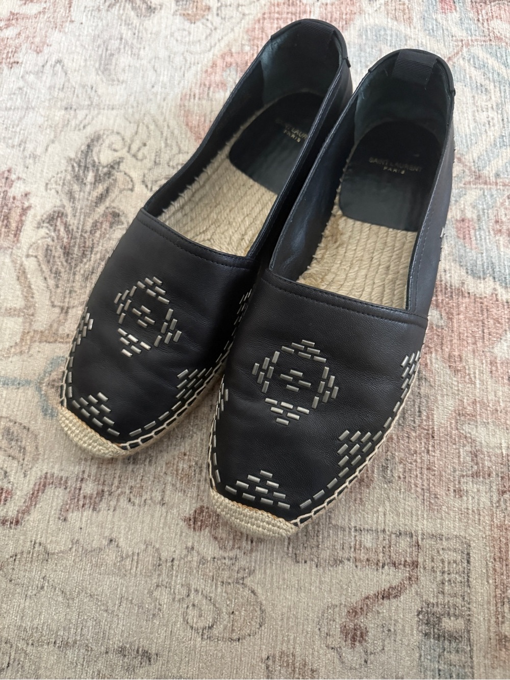 Saint Laurent Studded Leather Espadrilles - Picture 2 of 6